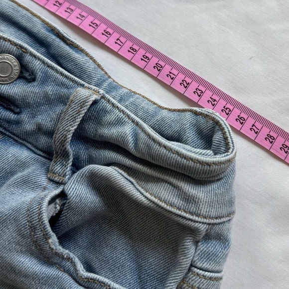 Vanilla Star Blue Jean Shorts Distressed High-Waisted - Picture 6 of 6